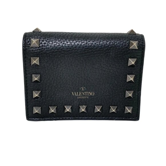 VALENTINOGARAVANI Rockstud - Black Dark Silver Leather Hardware 149-072925 - Picture 1 of 9